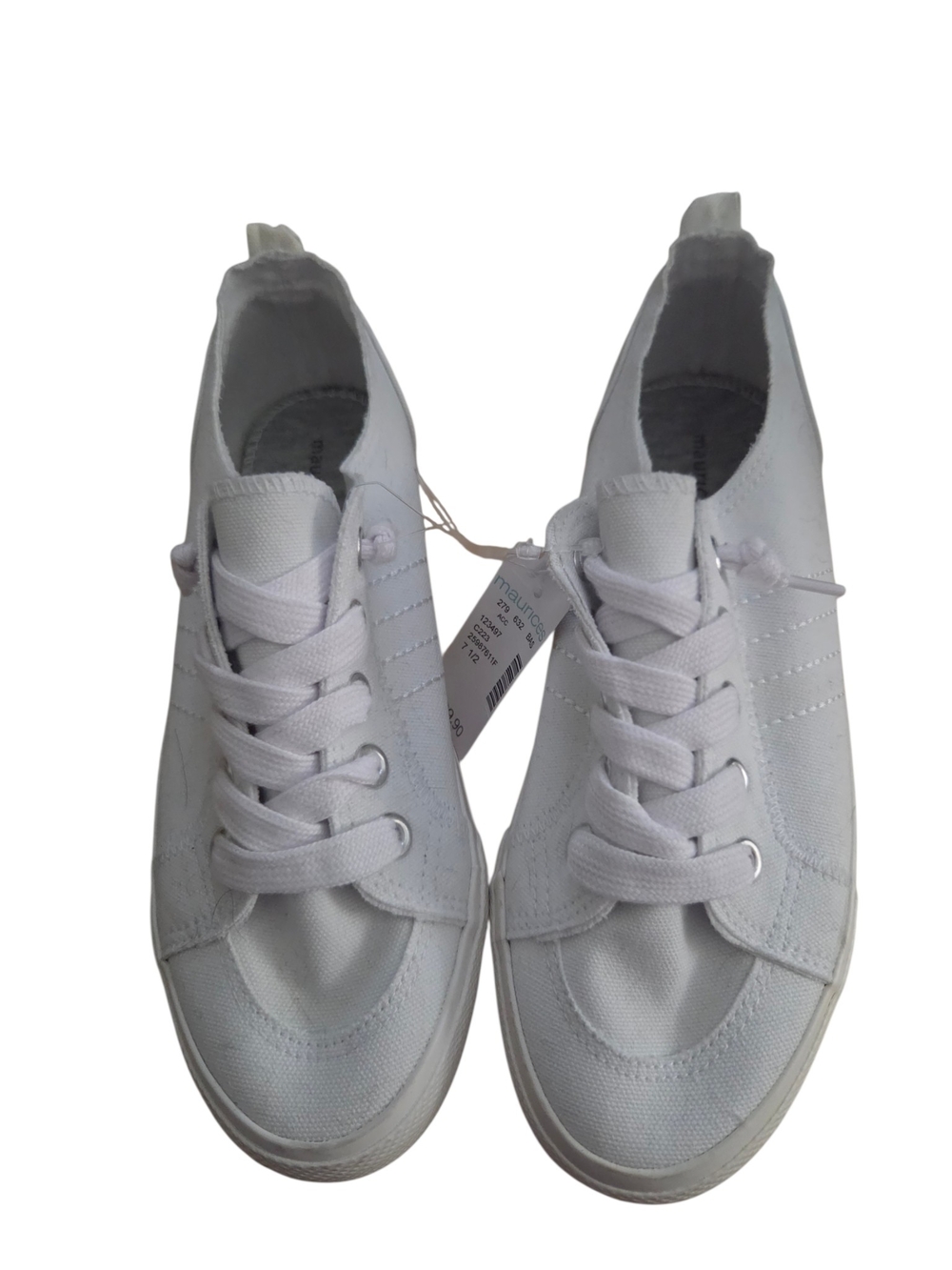 Maurices White Canvas Slip-On Sneakers